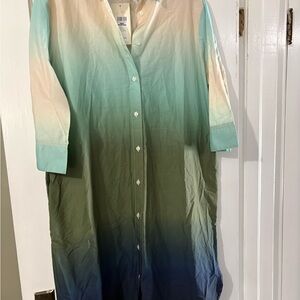 Manerido turquoise Button-Up Shirt dress